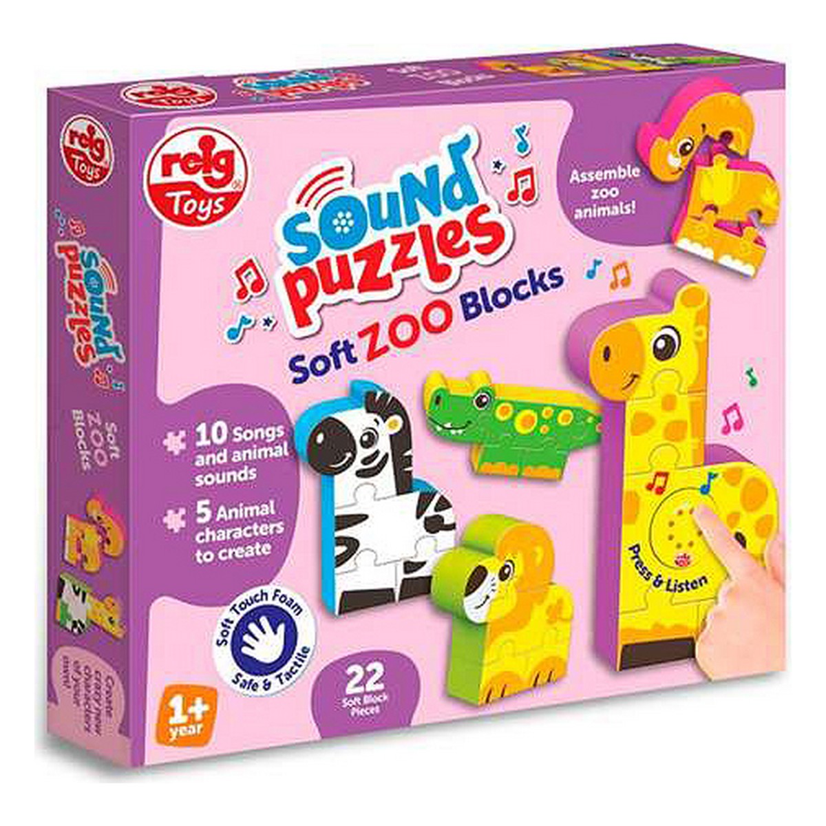 Puzzle Infantil Reig Zoo Blocks 22 Peças